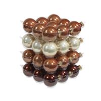 Bellatio 36x Stuks Glazen Kerstballen Natuurtinten (Opal Natural) 6 Cm Mat/glans - Kerstbal