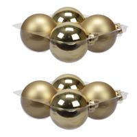 Bellatio 8x Stuks Glazen Kerstballen Goud 10 Cm Mat/glans - Kerstbal