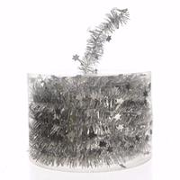 Christmas Silver Kerstboom Decoratie Sterren Slinger Zilver 700 Cm - Kerstslingers
