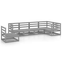 VIDAXL 6-tlg. Garten-Lounge-Set Grau Kiefer Massivholz