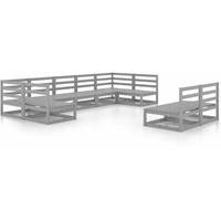 VIDAXL 9-tlg. Garten-Lounge-Set Kiefer Massivholz