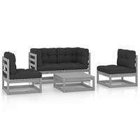 VIDAXL 5-tlg. Garten-Lounge-Set mit Kissen Kiefer Massivholz