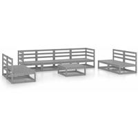 VIDAXL 9-tlg. Garten-Lounge-Set Grau Kiefer Massivholz