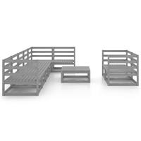 vidaxl 9-tlg. Garten-Lounge-Set Grau Kiefer Massivholz