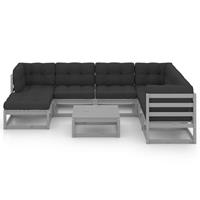 vidaxl 8-tlg. Garten-Lounge-Set mit Kissen Kiefer Massivholz