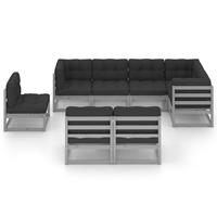 vidaXL 8-delige Loungeset met kussens massief grenenhout