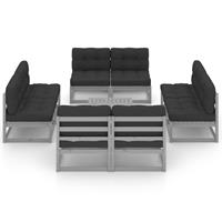 vidaxl 9-tlg. Garten-Lounge-Set mit Kissen Kiefer Massivholz