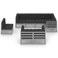 vidaXL 8-delige Loungeset met kussens massief grenenhout