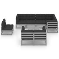 vidaxl 9-tlg. Garten-Lounge-Set mit Kissen Kiefer Massivholz