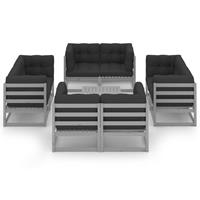 vidaxl 9-tlg. Garten-Lounge-Set mit Kissen Kiefer Massivholz