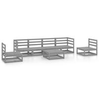 VIDAXL 7-tlg. Garten-Lounge-Set Grau Kiefer Massivholz