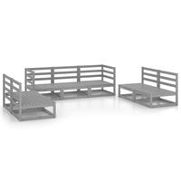 VIDAXL 7-tlg. Garten-Lounge-Set Grau Kiefer Massivholz