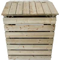 NATIV GARTEN Komposter aus Holz mit Deckel, Kompostierer, Holzkomposter