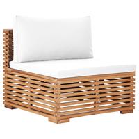 vidaXL 3-tlg. Garten-Lounge-Set mit Kissen Dunkelgrau Massivholz Teak 