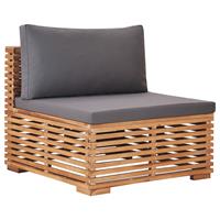 vidaXL 3-tlg. Garten-Lounge-Set mit Kissen Dunkelgrau Massivholz Teak 