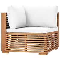 vidaXL 3-tlg. Garten-Lounge-Set mit Kissen Creme Massivholz Teak 