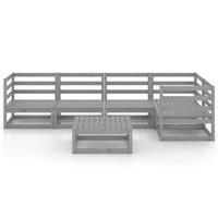 vidaXL 6-tlg. Garten-Lounge-Set Grau Kiefer Massivholz 