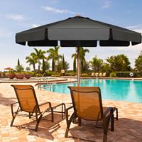 Costway 3m Sonnenschirm mit verstellvarem Neigungswinkels 8 Querstreben & Wasserdichtes Polyestergewebe mit UV-Schutz Grau