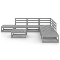 vidaXL 8-tlg. Garten-Lounge-Set Grau Kiefer Massivholz 