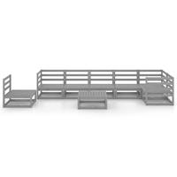 vidaXL 8-tlg. Garten-Lounge-Set Grau Kiefer Massivholz 