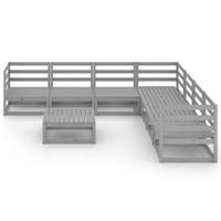 vidaXL 8-tlg. Garten-Lounge-Set Grau Kiefer Massivholz grau