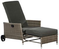 Merxx Gartensessel Komfort Deckchair, (4-tlg.), Stahl/Kunststoff, inkl. Auflagen