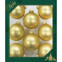 Bellatio 24x Stuks Glazen Kerstballen 7 Cm Chiffon Goud - Kerstbal