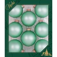 Bellatio 24x Stuks Glazen Kerstballen 7 Cm Mermaid Velvet Groen Mat - Kerstbal