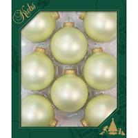 Bellatio 24x Stuks Glazen Kerstballen 7 Cm Naturel Velvet Vanille - Kerstbal