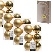 Decoris 48x Gouden Kerstballen 8 Cm Kunststof Inclusief Kerstbalhaakjes - Kerstbal