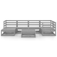 vidaXL 7-tlg. Garten-Lounge-Set Grau Kiefer Massivholz 