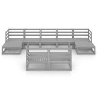 vidaXL 9-tlg. Garten-Lounge-Set Kiefer Massivholz grau