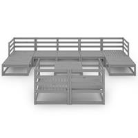 vidaXL 10-tlg. Garten-Lounge-Set Grau Kiefer Massivholz 