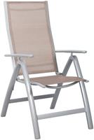 MERXX Tuin-eethoek Amalfi 8 stoelen met hoge rugleuning, tafel 100x180-240 cm, aluminium/textiel (9-delig)