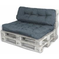 BOBO Palettenkissen Palettenauflagen Sitzkissen Rückenlehne Kissen Palette Polster Sofa Couch Set Dunkelgrau - Sitzfläche + Rückenteil