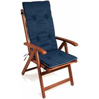 DETEX Stuhlauflage Vanamo 6er Set Wasserabweisend Hochlehner Auflage Sitzauflage Stuhlkissen Polsterauflage blau