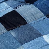 VIDAXL 2-tlg. Palettensofa-Auflage Blau Denim Patchwork