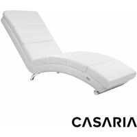 CASARIA Relaxliege Liegesessel London Wohnzimmer Ergonomisch 186x55cm Modern Relaxsessel Liegestuhl Kunstleder weiß