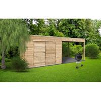 Solid tuinhuis Cube Pulsano geïmpregneerd hout 298 + 292x198cm