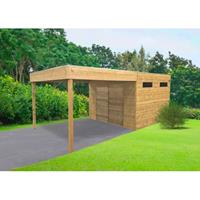 Solid tuinhuis Cube Lanzara geïmpregneerd hout 298x290 + 287cm