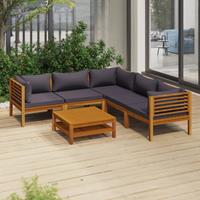 vidaXL 6-tlg. Garten-Lounge-Set mit Auflage Massivholz Akazie 