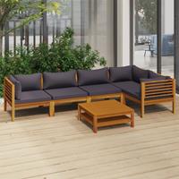 vidaXL 6-tlg. Garten-Lounge-Set mit Auflage Massivholz Akazie braun