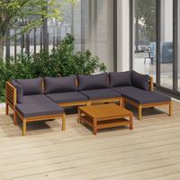 vidaXL 7-tlg. Garten-Lounge-Set mit Auflage Massivholz Akazie 