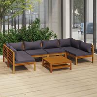 vidaXL 7-tlg. Garten-Lounge-Set mit Auflage Massivholz Akazie 