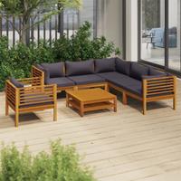 vidaXL 7-tlg. Garten-Lounge-Set mit Auflage Massivholz Akazie 