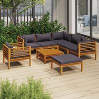 vidaXL 8-tlg. Garten-Lounge-Set mit Auflage Massivholz Akazie 