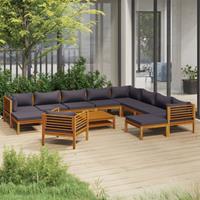 vidaXL 12-tlg. Garten-Lounge-Set mit Auflage Massivholz Akazie 