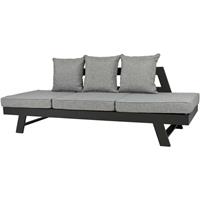 HARMS Garten Sitz Gruppe Sofa Garnitur Polyester Aluminium Couch Metall schwarz grau
