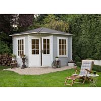 ALPHOLZ 5-Eck Gartenhaus Modell Monica aus Holz mit 40 mm Wandstärke Spitzdach - 