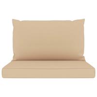 vidaXL Palletkussens 2 st stof beige